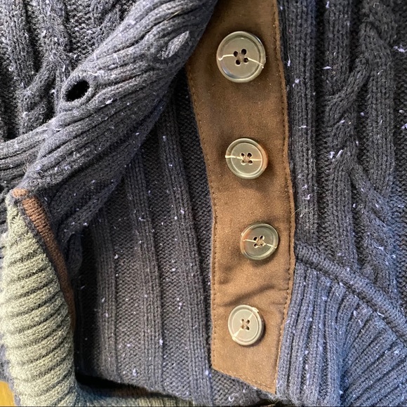 Tasso Elba men’s cable knit button navy sweater 💰💰 - Picture 8 of 9